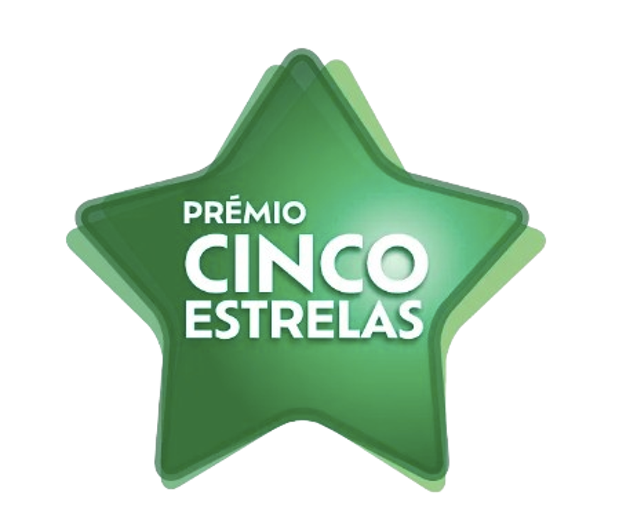 Prémio Cinco Estrelas em estrela de cor verde